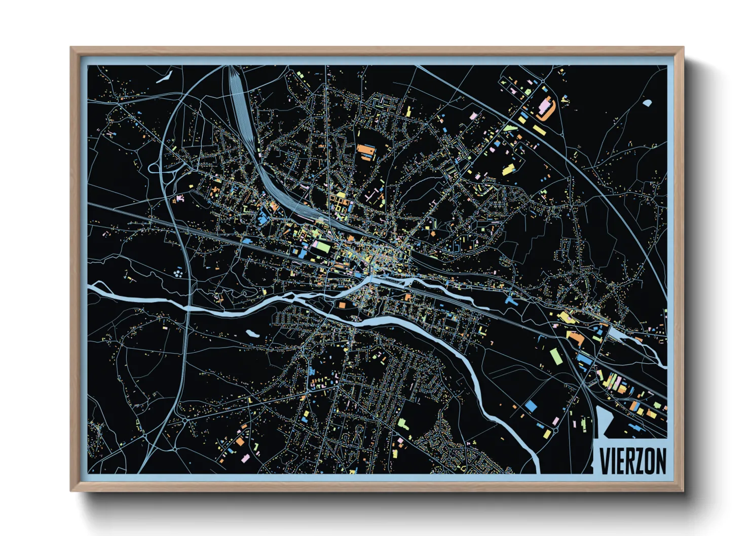 Une affiche de carte sur Vierzon