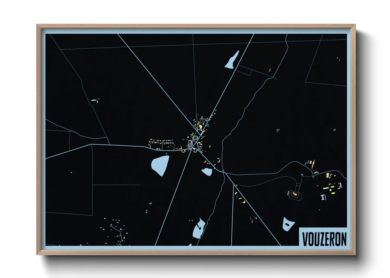 Une affiche de carte sur Vouzeron