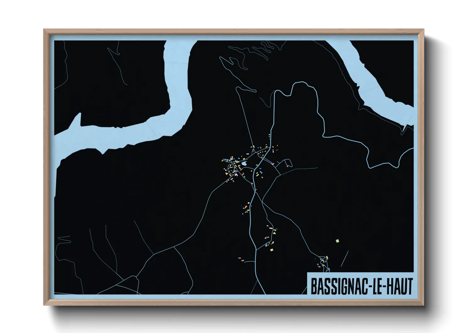 Une affiche de carte sur Bassignac-le-Haut