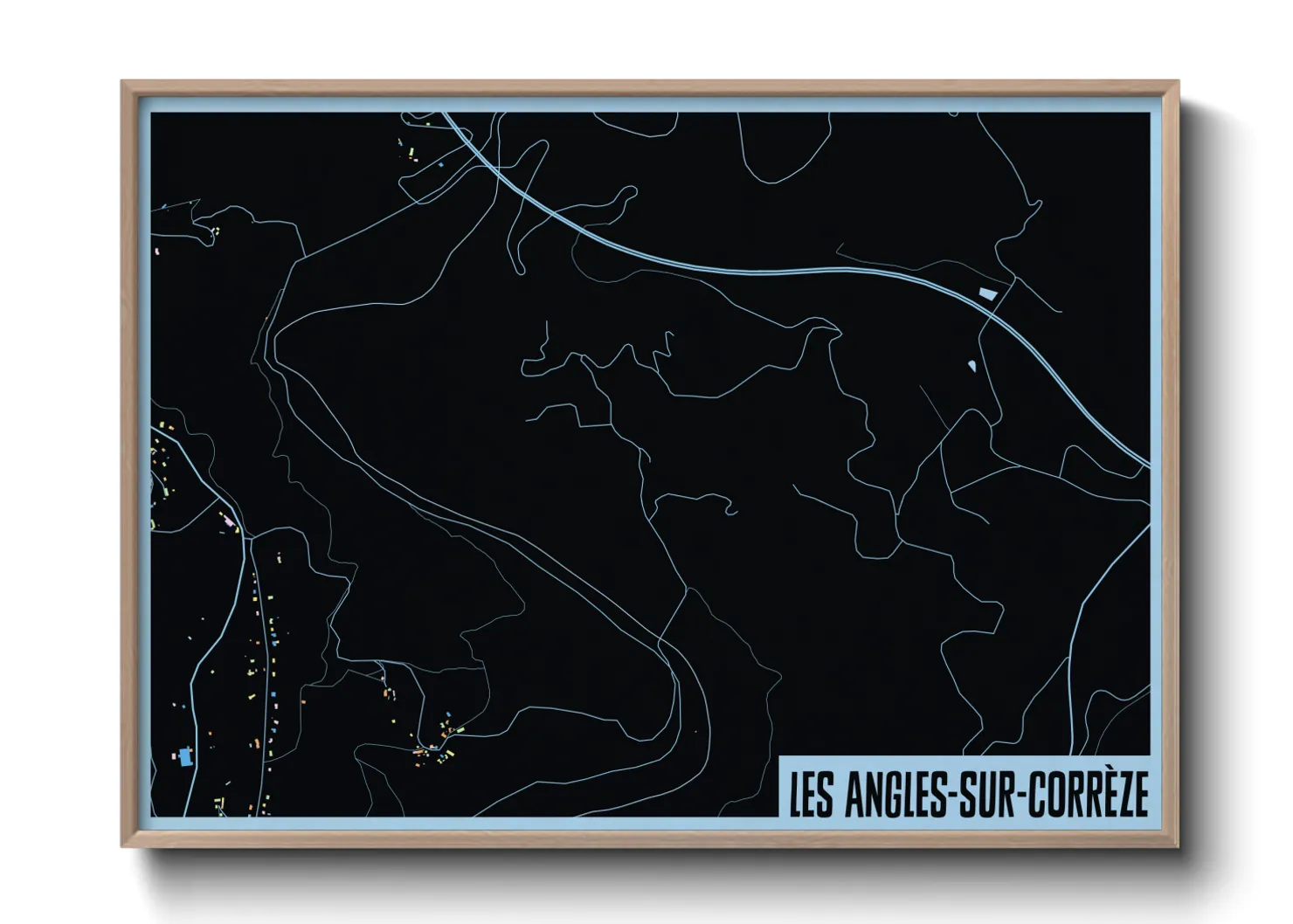 Une affiche de carte sur Les Angles-sur-Corrèze