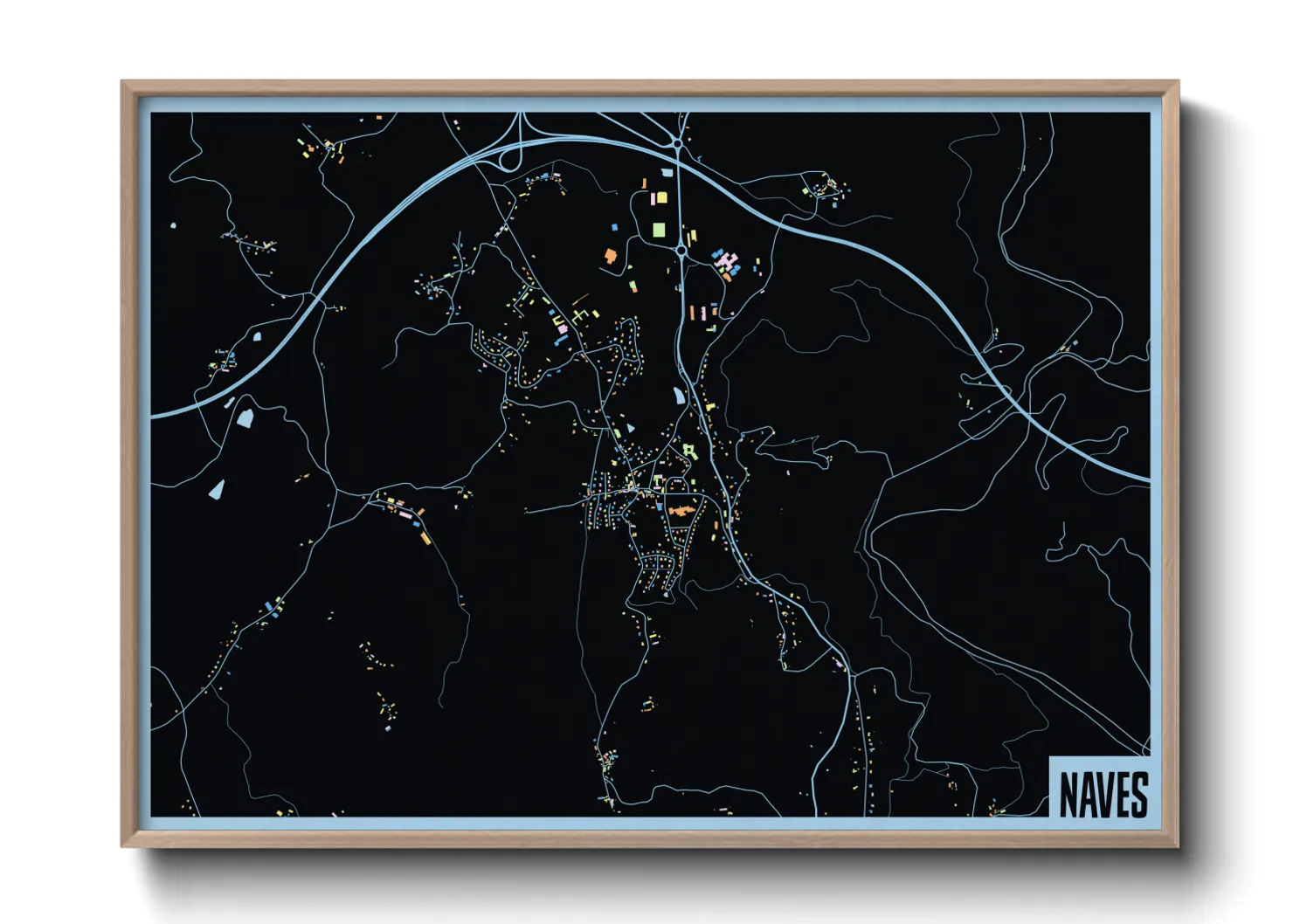 Une affiche de carte sur Naves