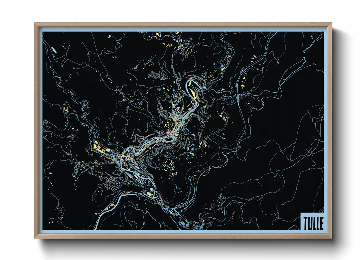 Une affiche de carte sur Tulle