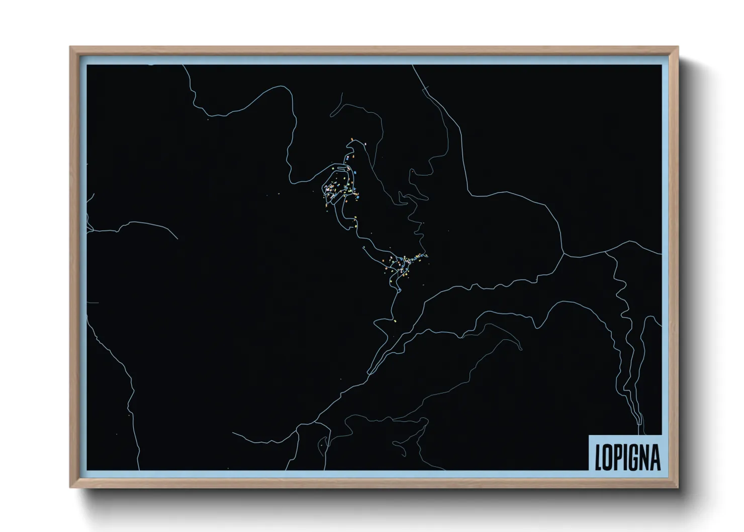 Une affiche de carte sur Lopigna