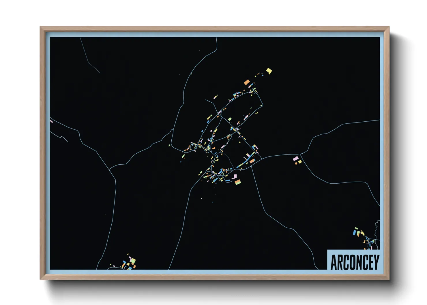 Une affiche de carte sur Arconcey