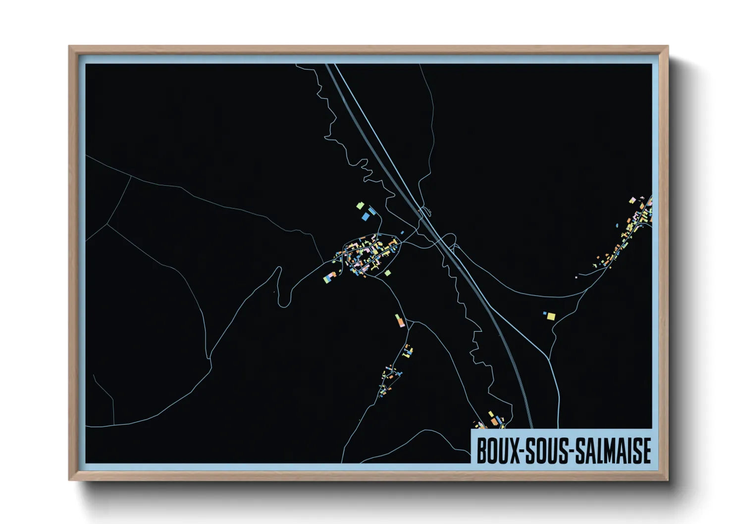 Une affiche de carte sur Boux-sous-Salmaise