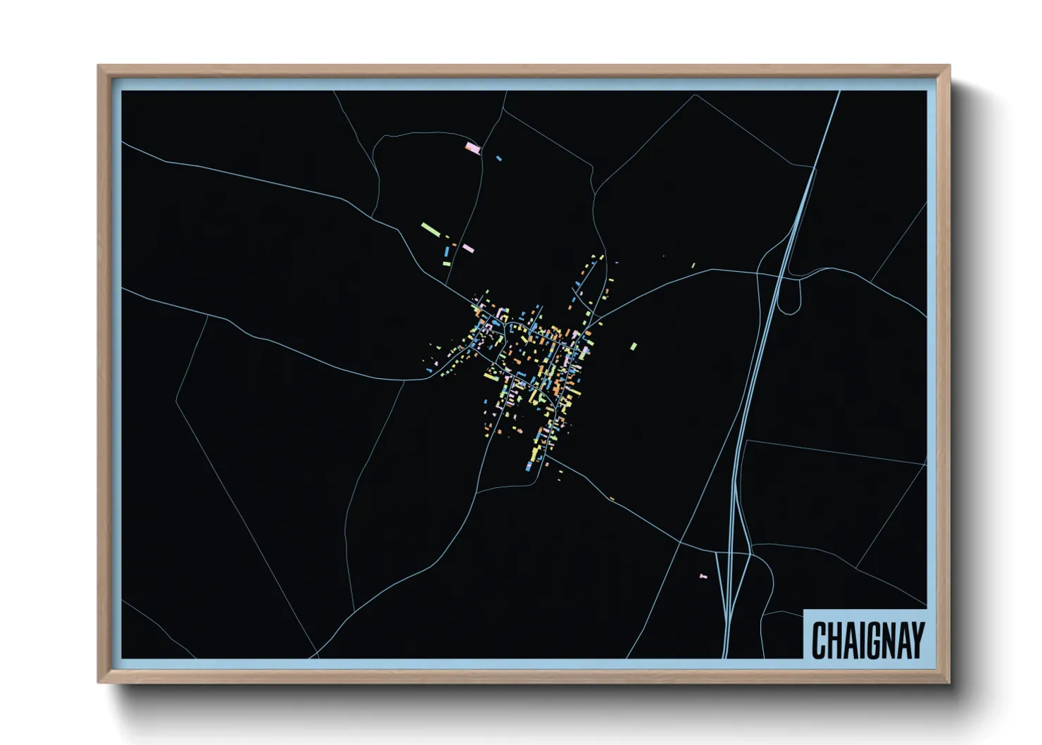 Une affiche de carte sur Chaignay