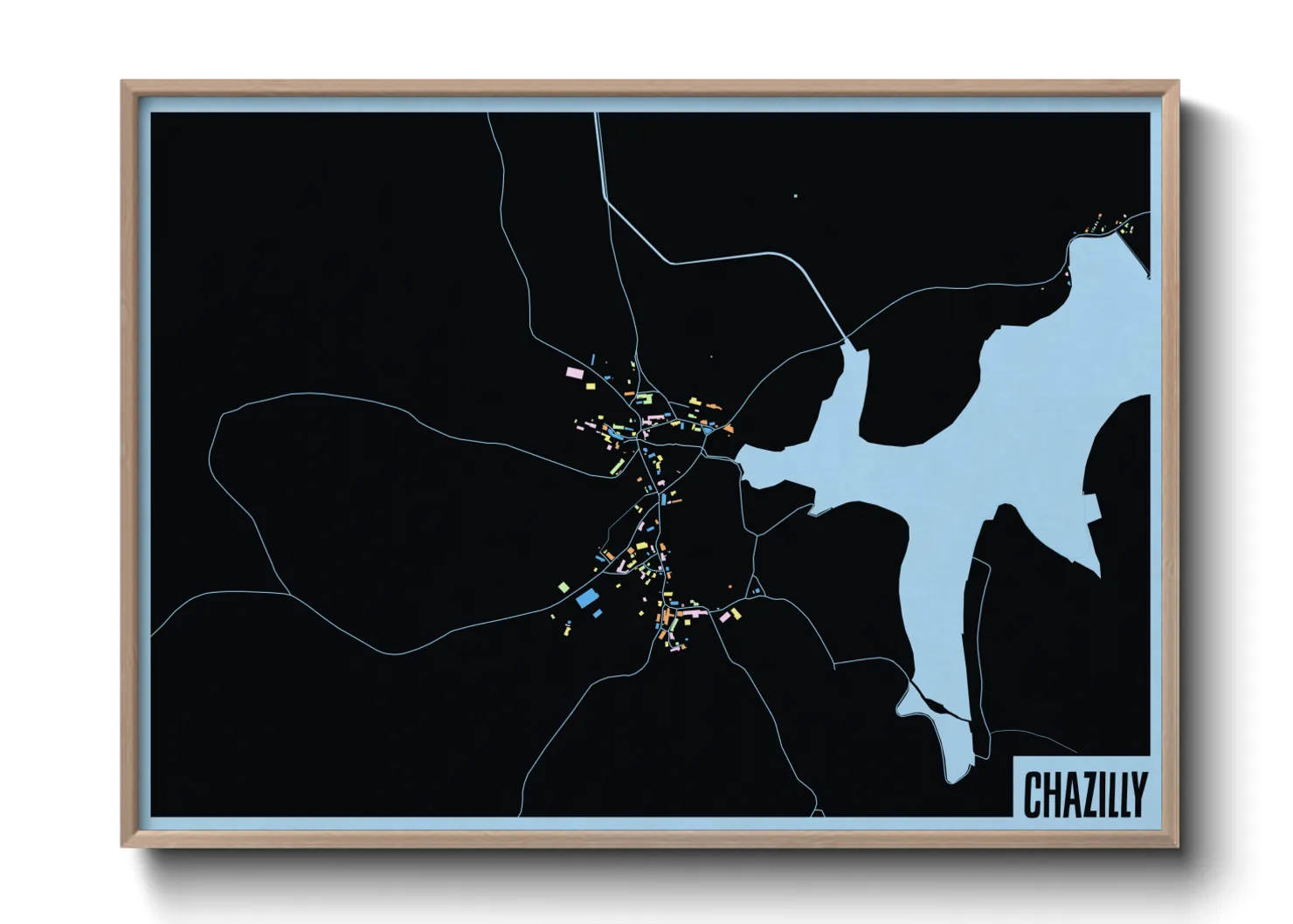 Une affiche de carte sur Chazilly