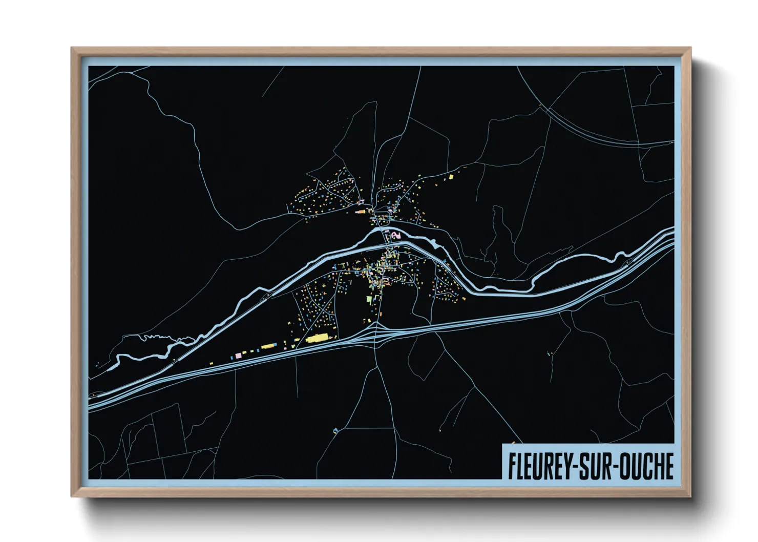 Une affiche de carte sur Fleurey-sur-Ouche