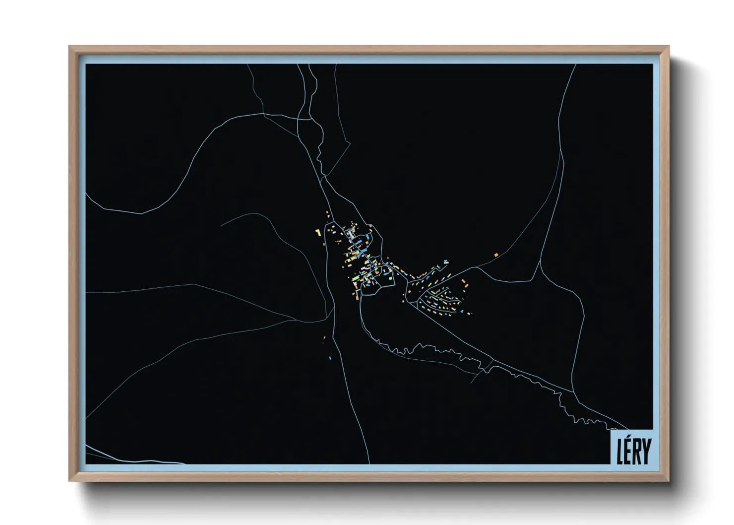 Une affiche de carte sur Léry