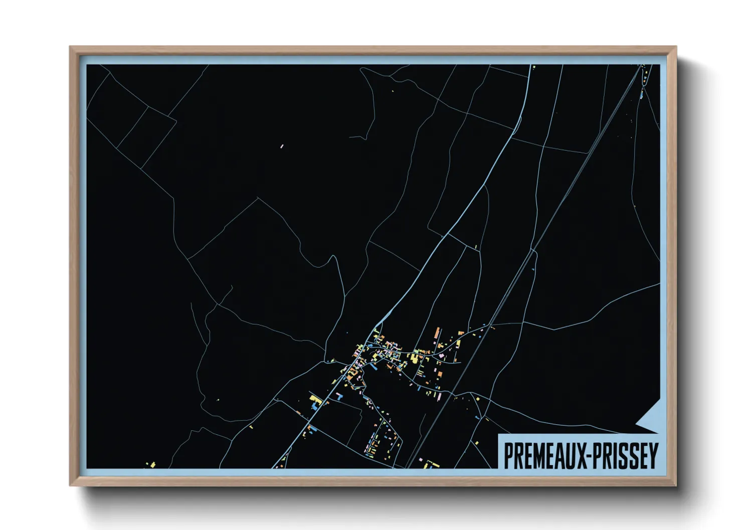 Une affiche de carte sur Premeaux-Prissey