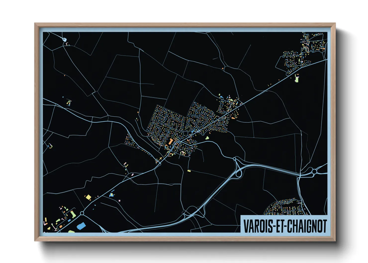 Une affiche de carte sur Varois-et-Chaignot