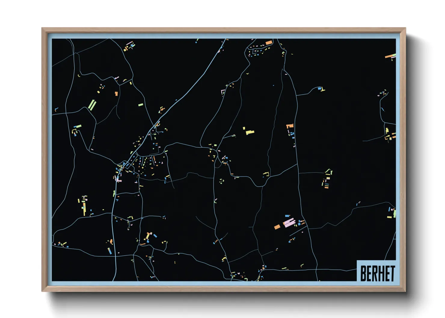 Une affiche de carte sur Berhet