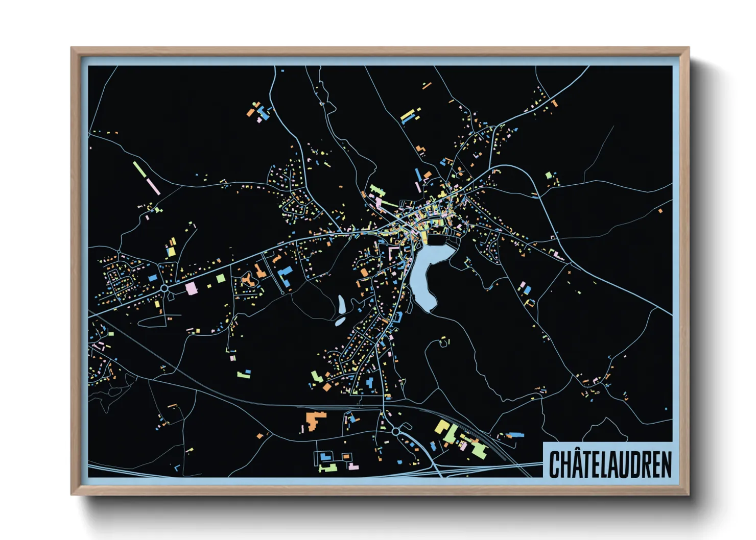 Une affiche de carte sur Châtelaudren