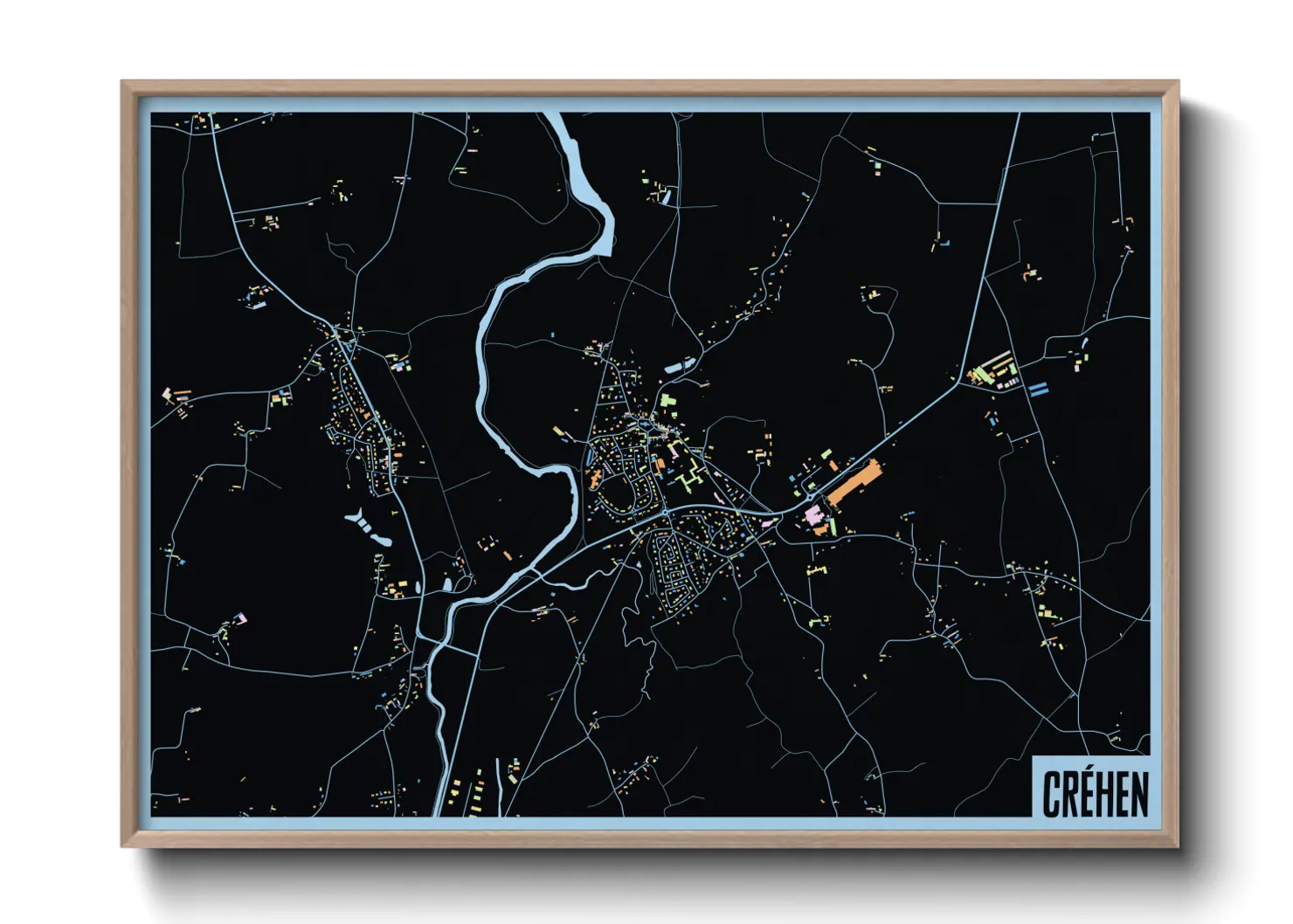 Une affiche de carte sur Créhen