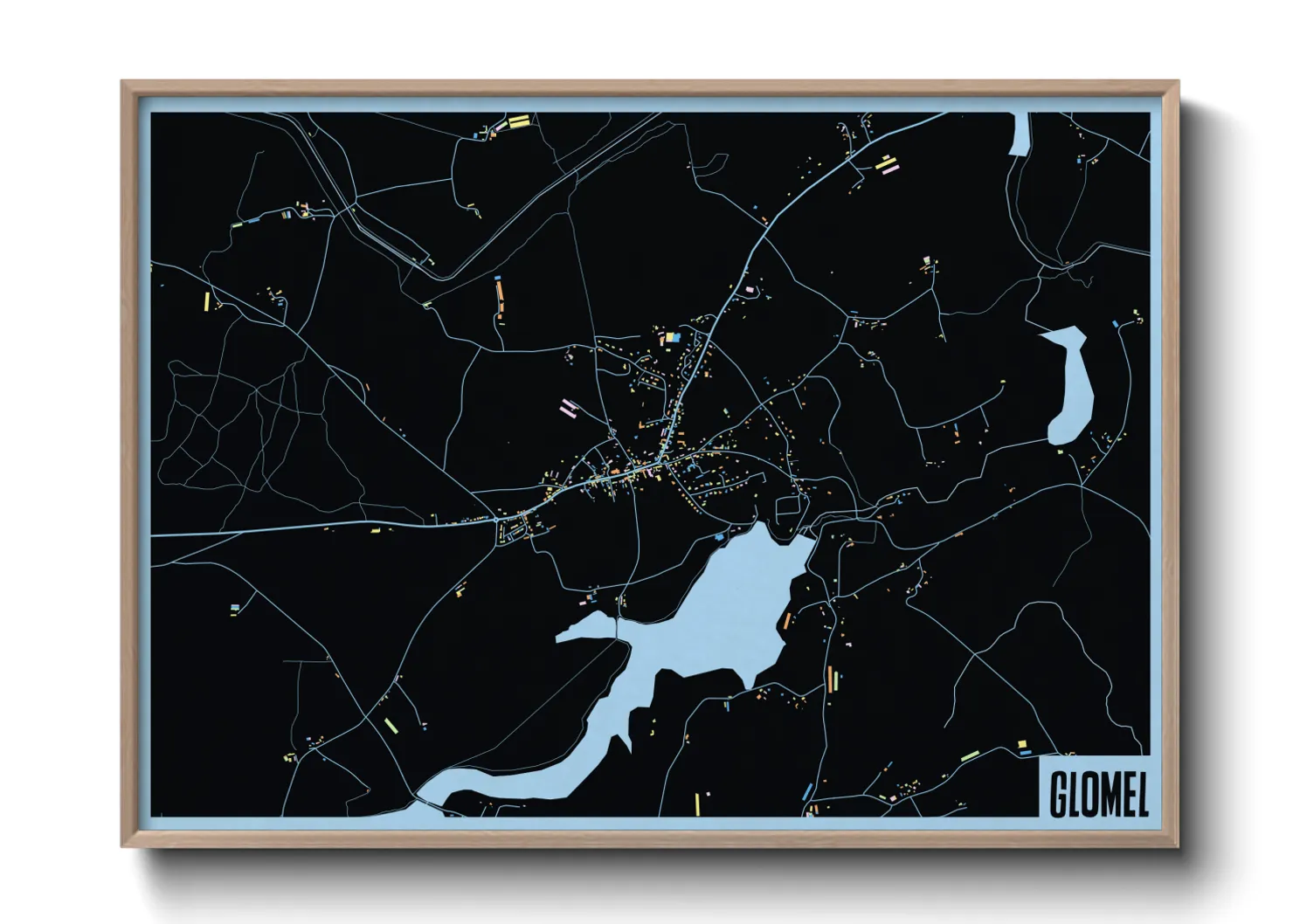 Une affiche de carte sur Glomel