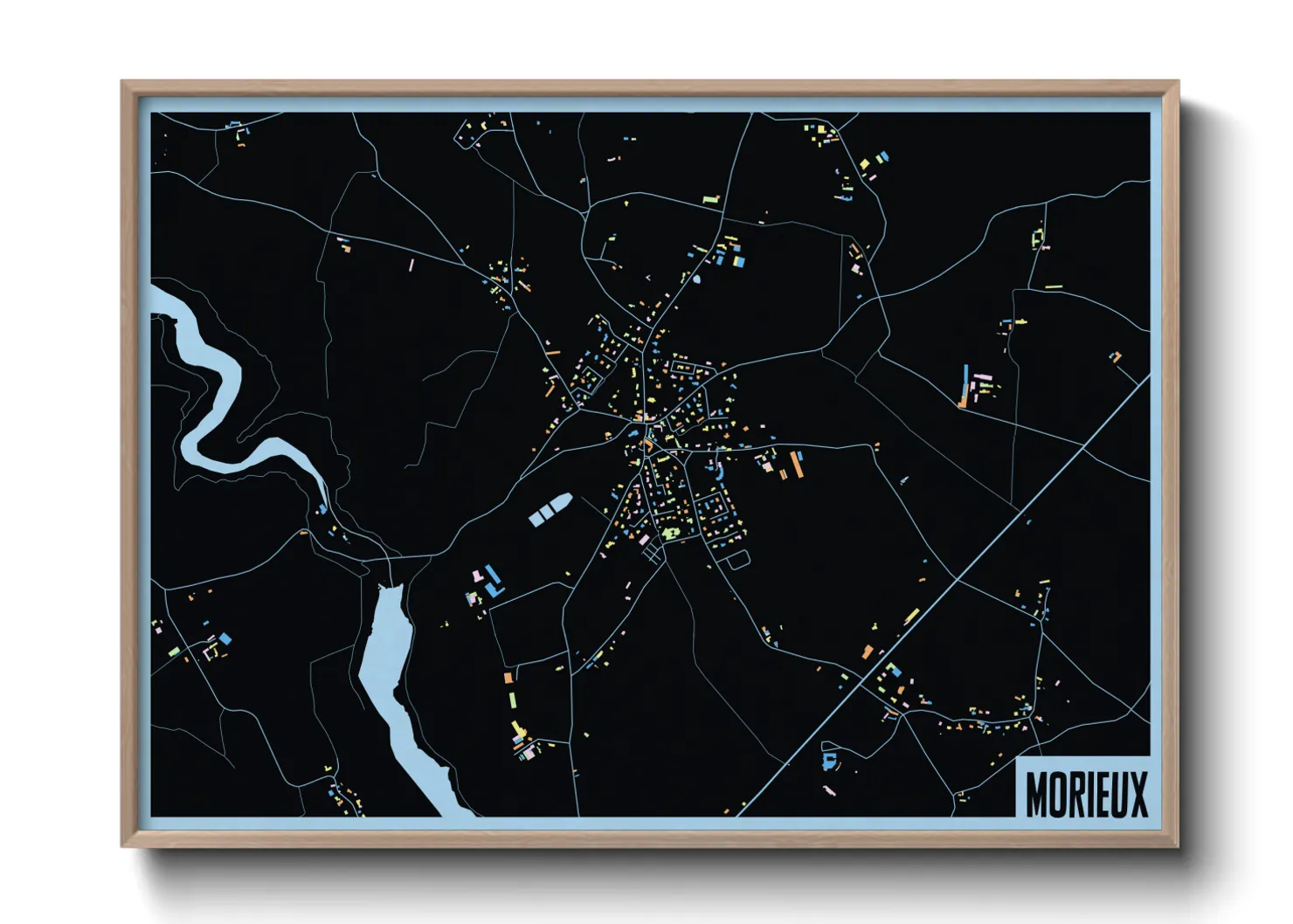 Une affiche de carte sur Morieux