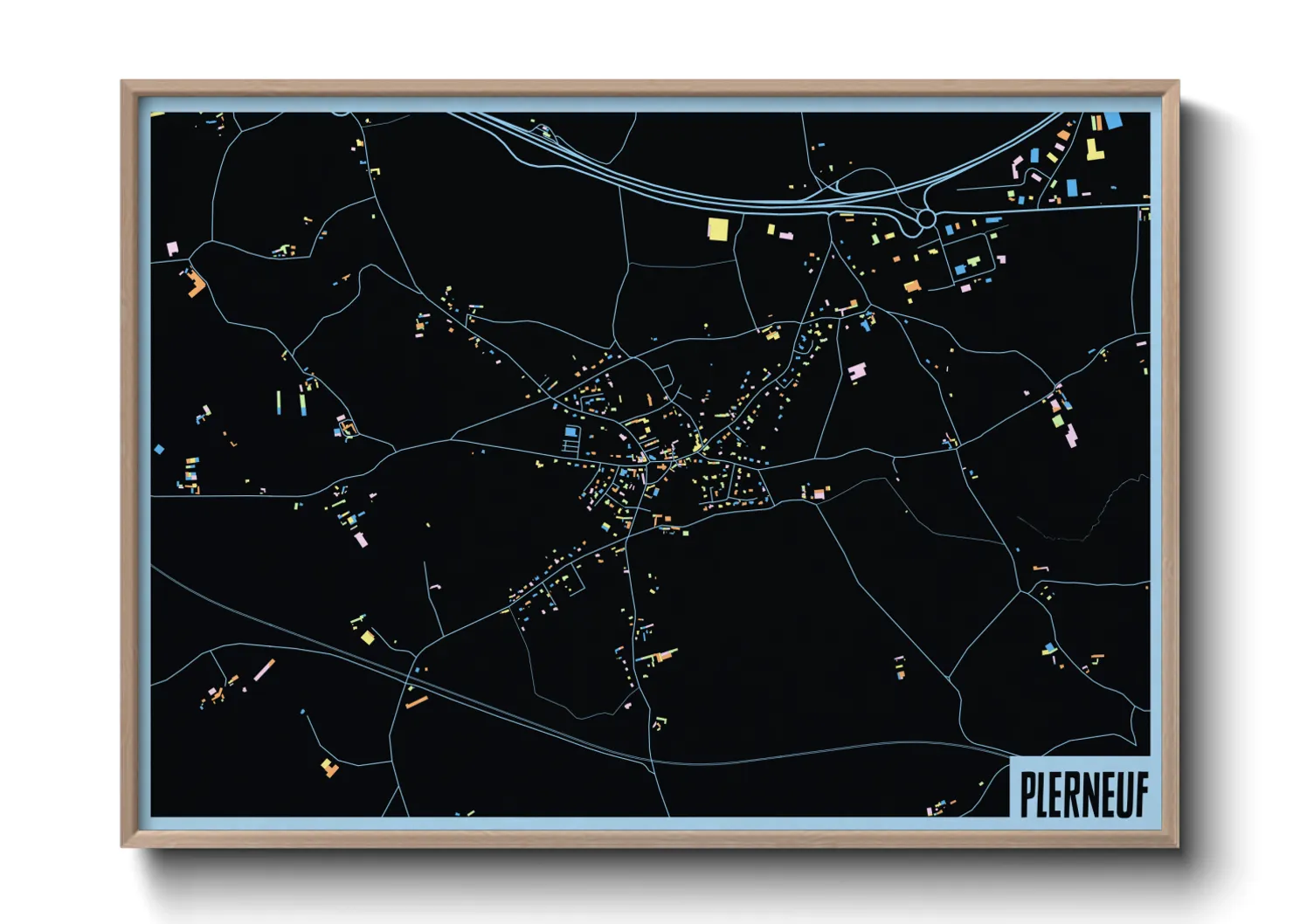 Une affiche de carte sur Plerneuf