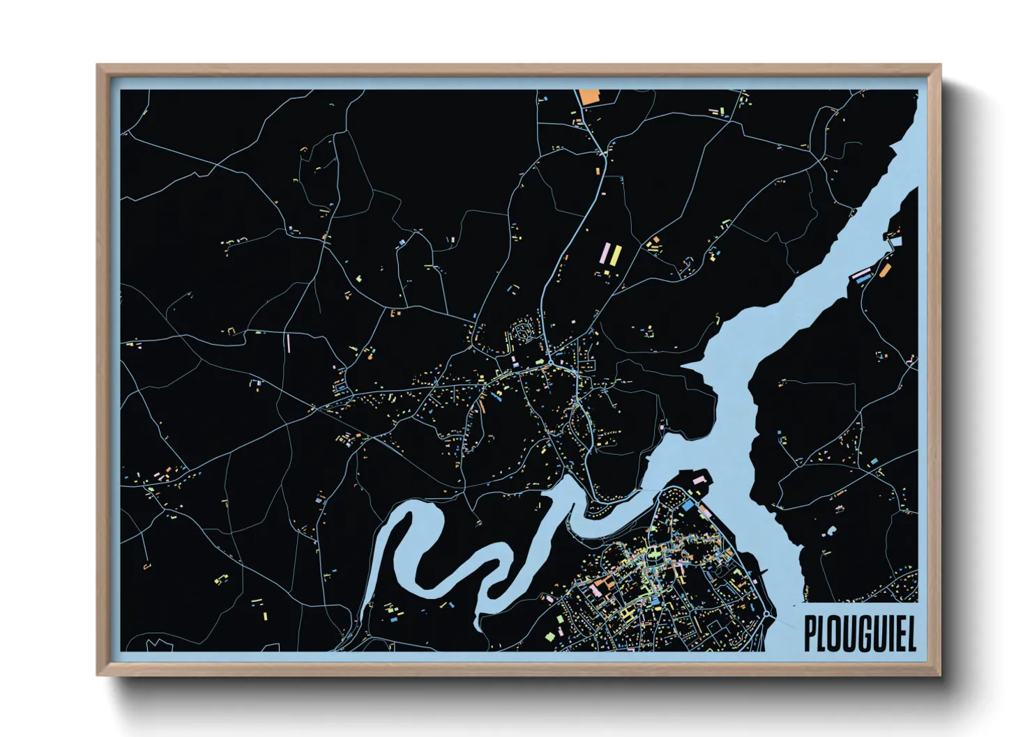 Une affiche de carte sur Plouguiel