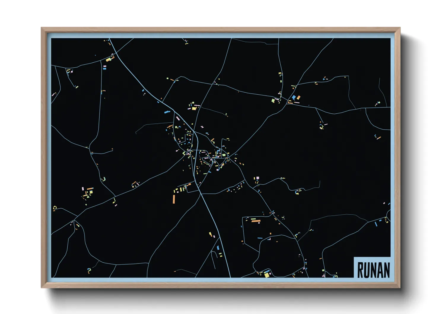 Une affiche de carte sur Runan