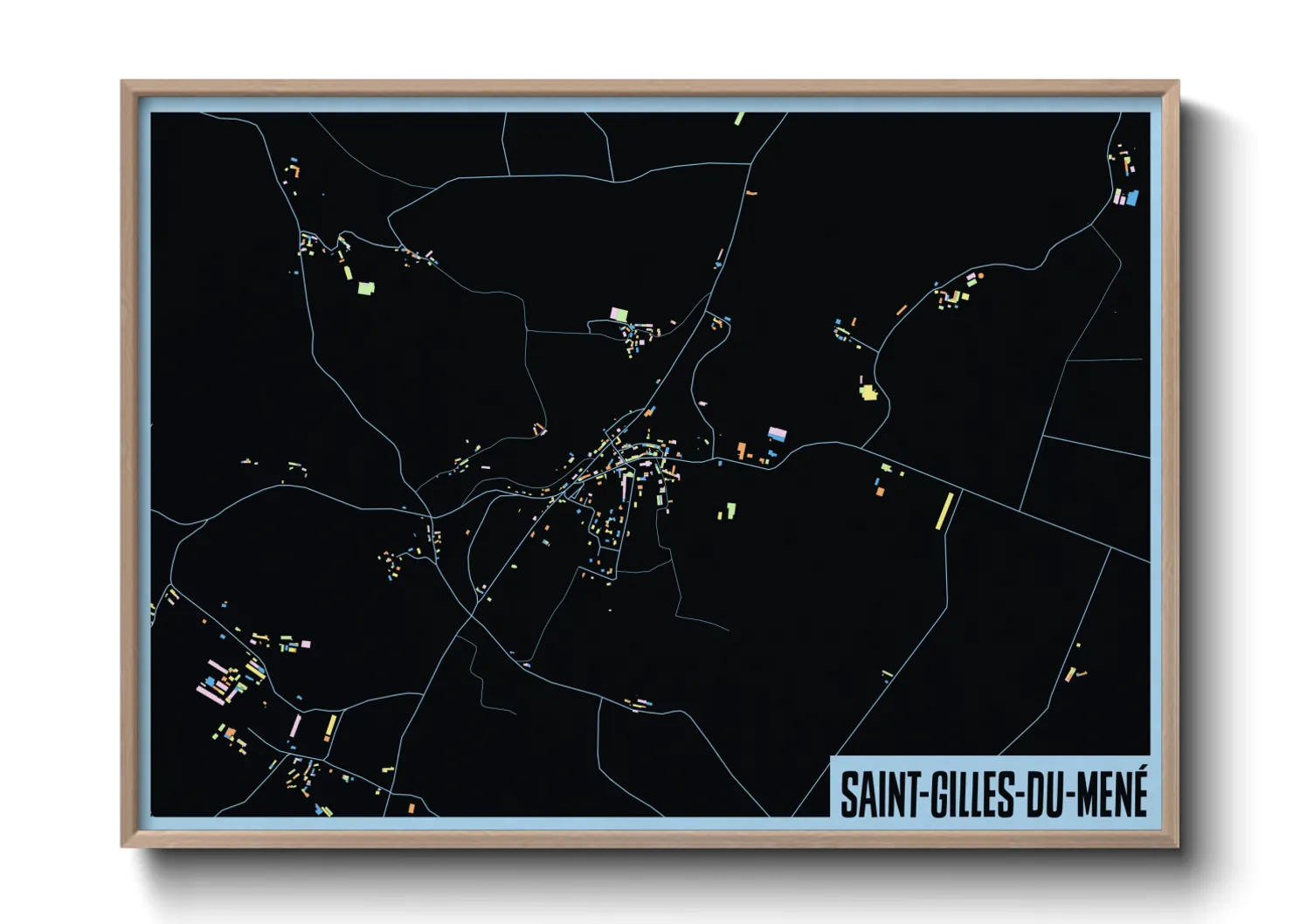 Une affiche de carte sur Saint-Gilles-du-Mené