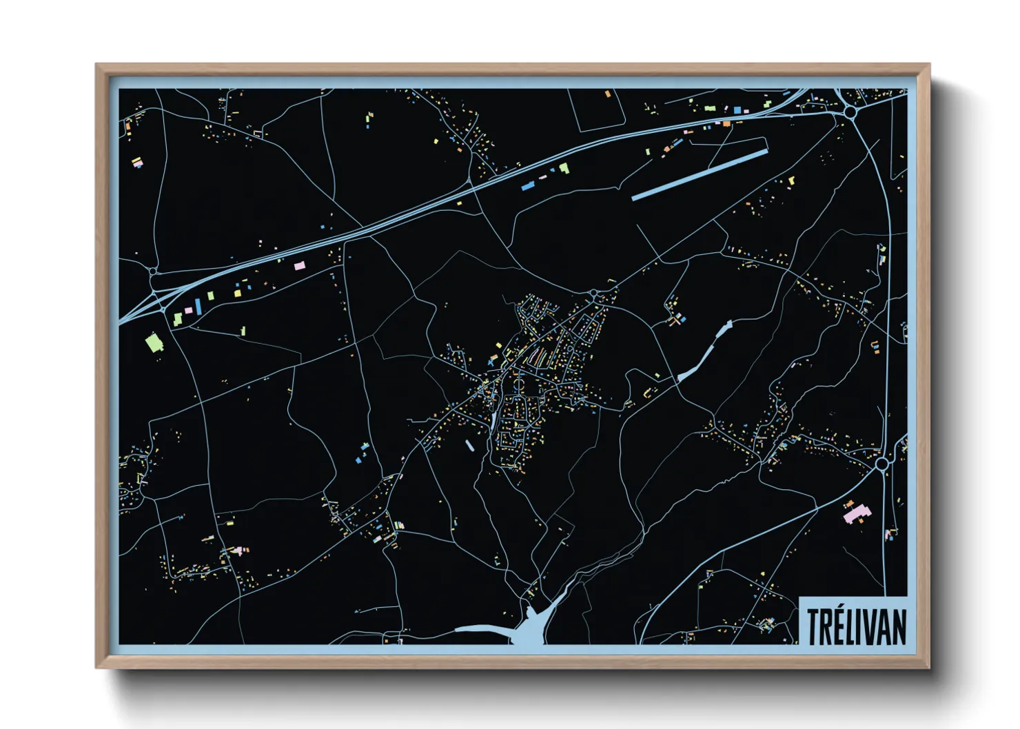 Une affiche de carte sur Trélivan