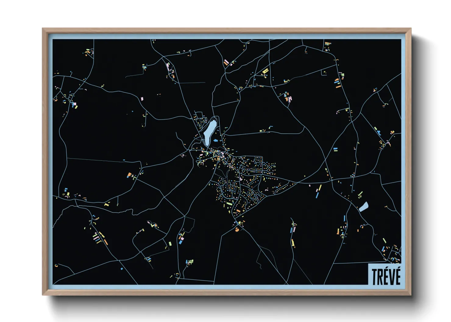 Une affiche de carte sur Trévé