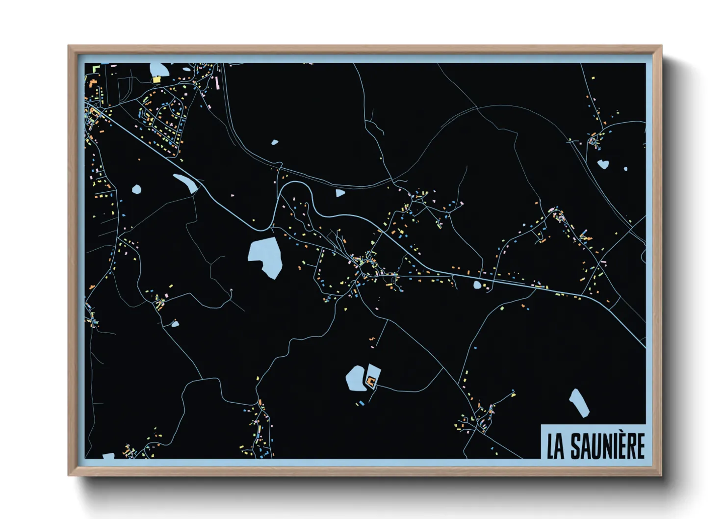 Une affiche de carte sur La Saunière