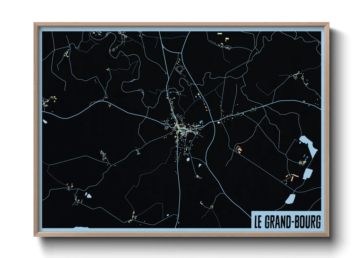 Une affiche de carte sur Le Grand-Bourg