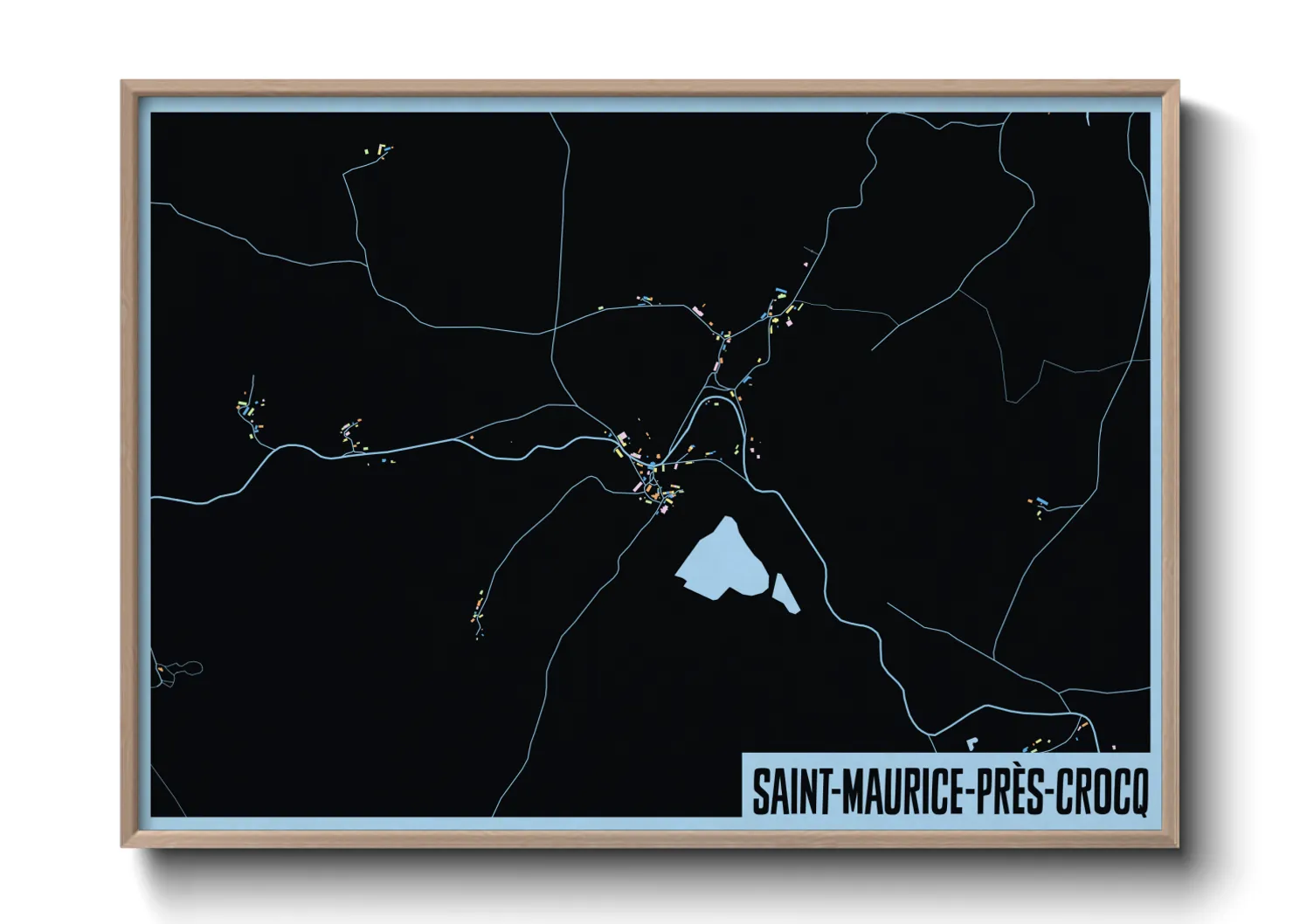 Une affiche de carte sur Saint-Maurice-près-Crocq