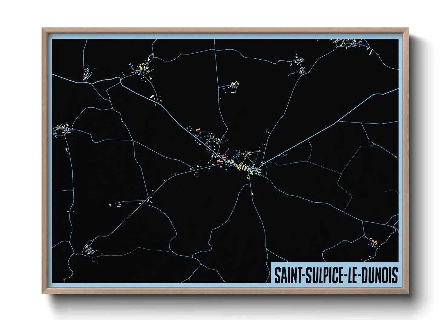 Une affiche de carte sur Saint-Sulpice-le-Dunois