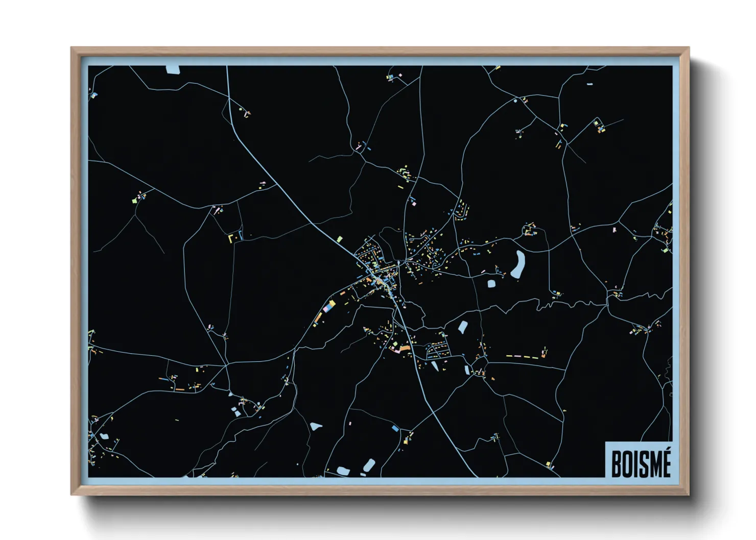 Une affiche de carte sur Boismé