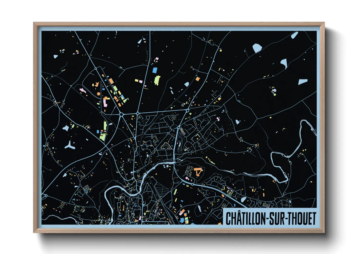 Une affiche de carte sur Châtillon-sur-Thouet