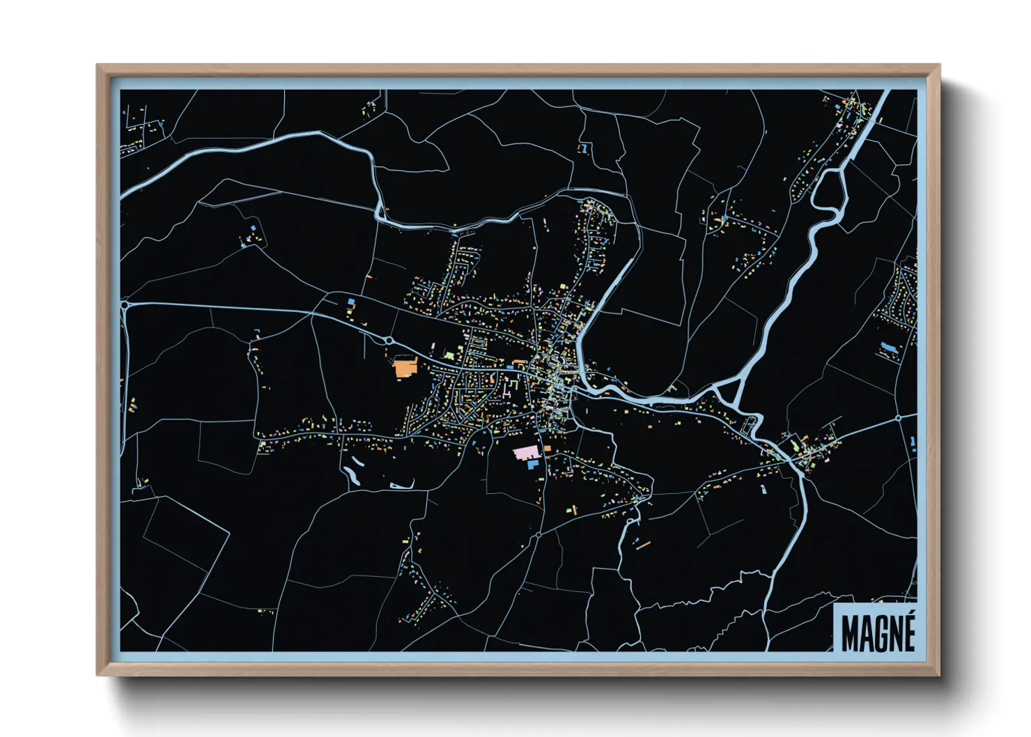 Une affiche de carte sur Magné