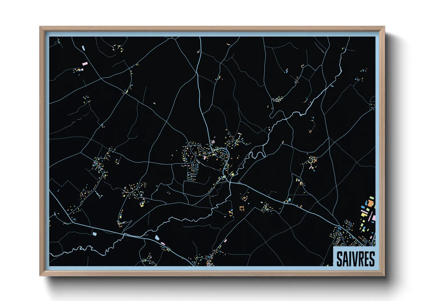 Une affiche de carte sur Saivres