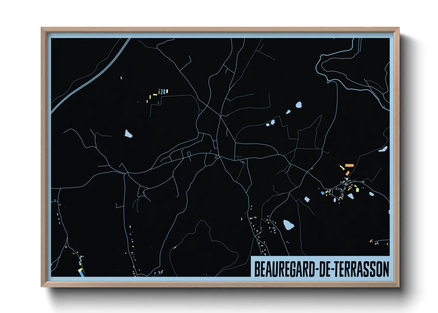 Une affiche de carte sur Beauregard-de-Terrasson