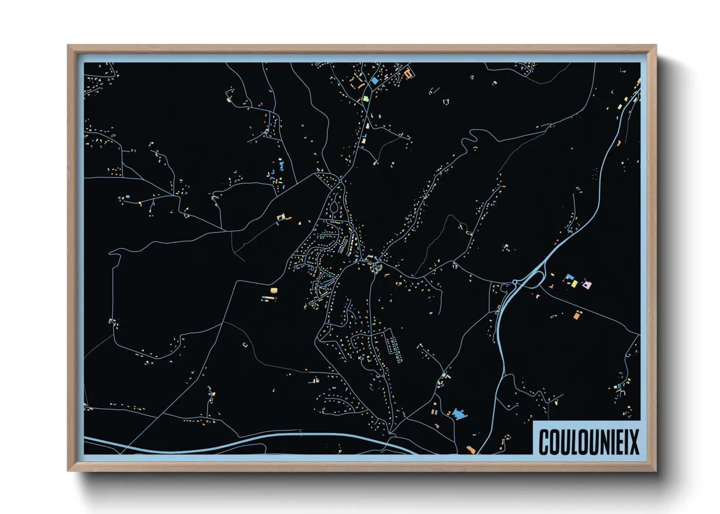 Une affiche de carte sur Coulounieix