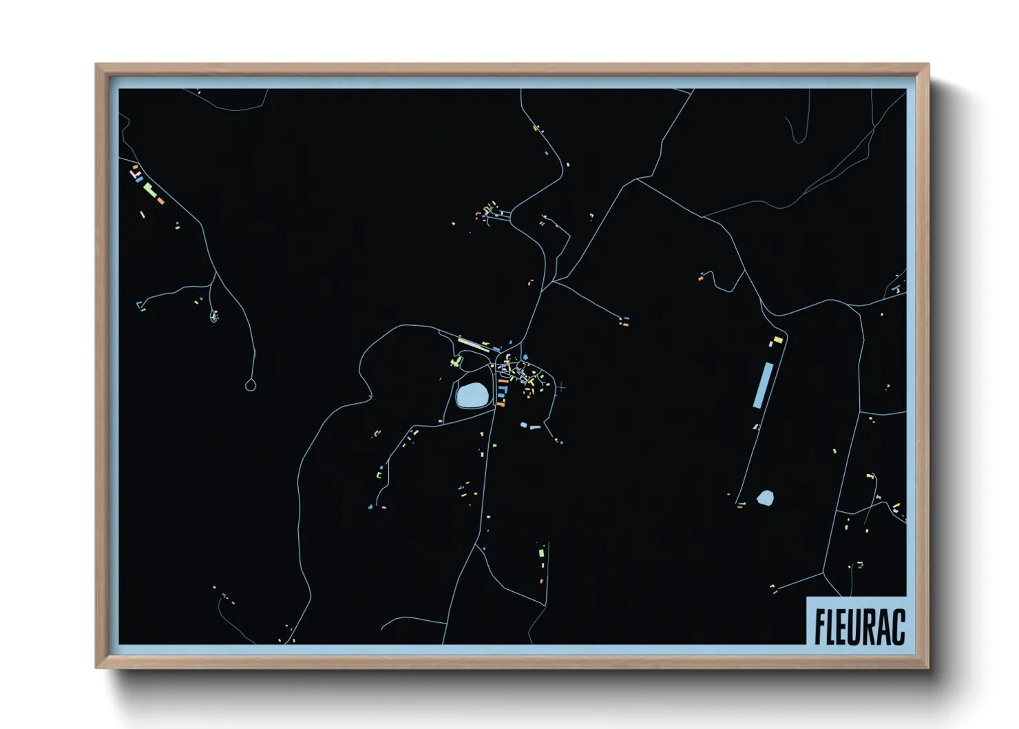 Une affiche de carte sur Fleurac