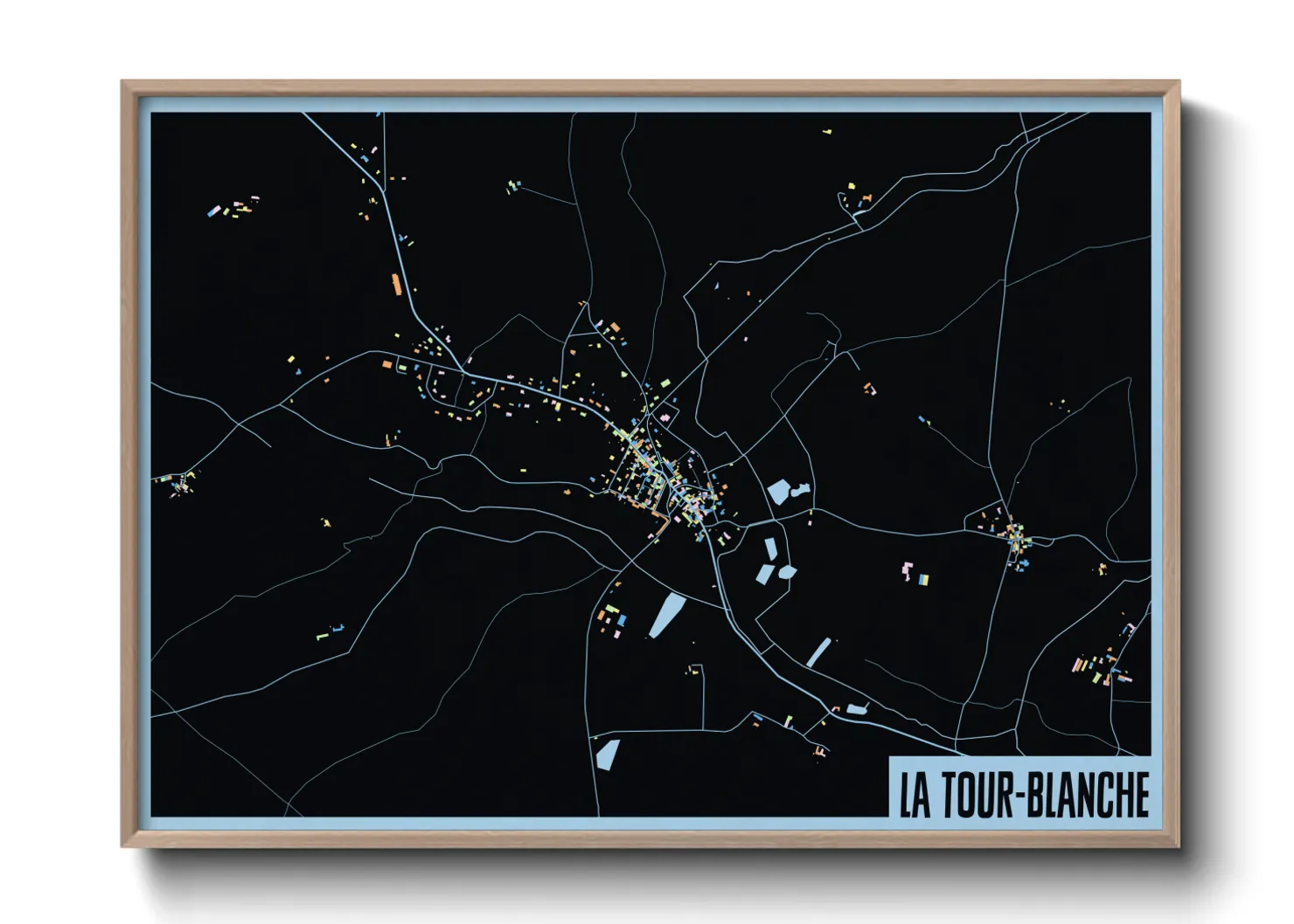 Une affiche de carte sur La Tour-Blanche