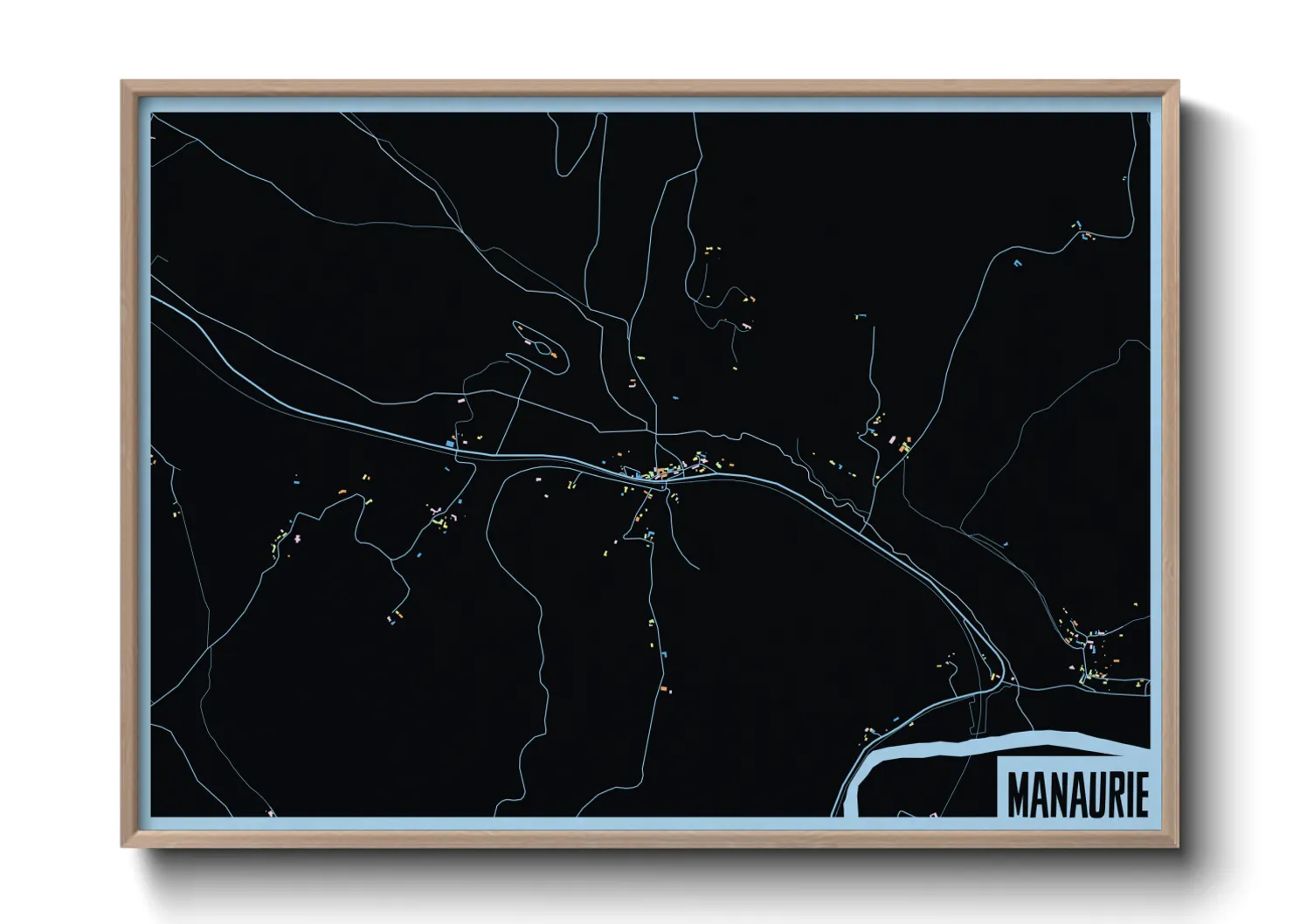 Une affiche de carte sur Manaurie