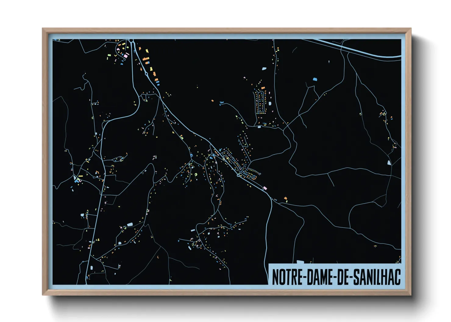Une affiche de carte sur Notre-Dame-de-Sanilhac