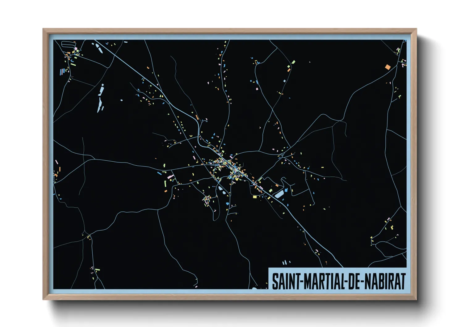 Une affiche de carte sur Saint-Martial-de-Nabirat