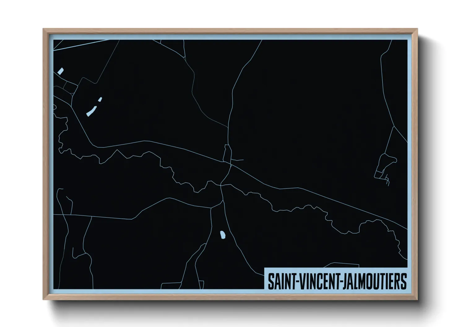 Une affiche de carte sur Saint-Vincent-Jalmoutiers