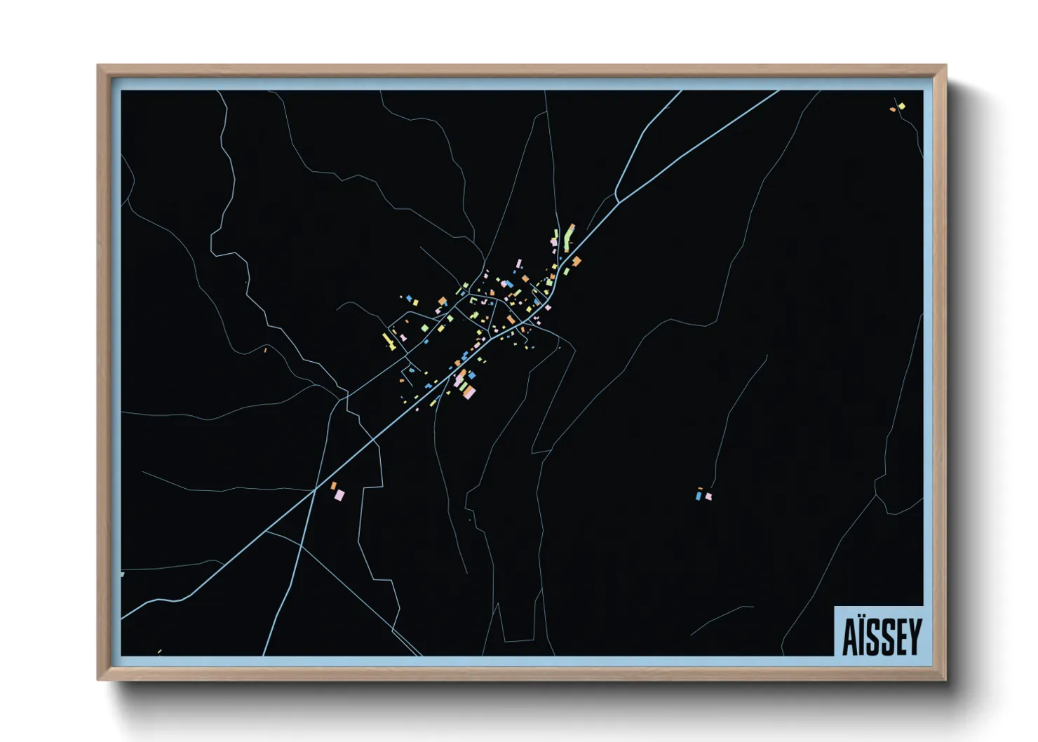 Une affiche de carte sur Aïssey