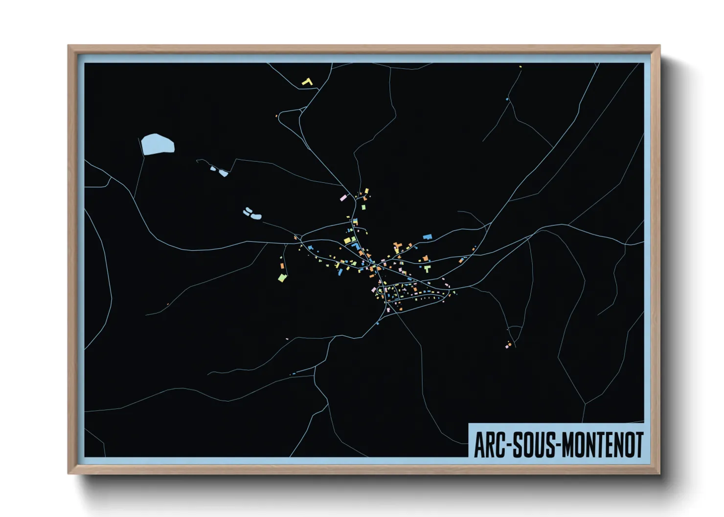 Une affiche de carte sur Arc-sous-Montenot