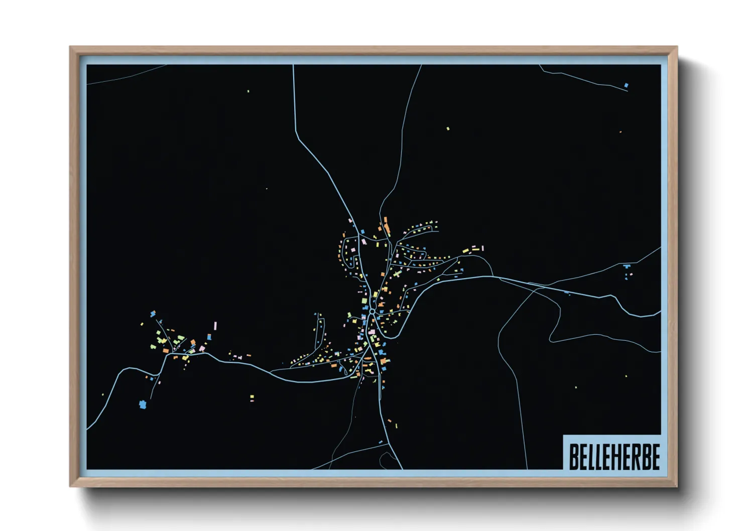 Une affiche de carte sur Belleherbe