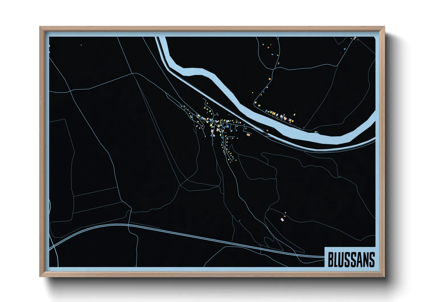 Une affiche de carte sur Blussans