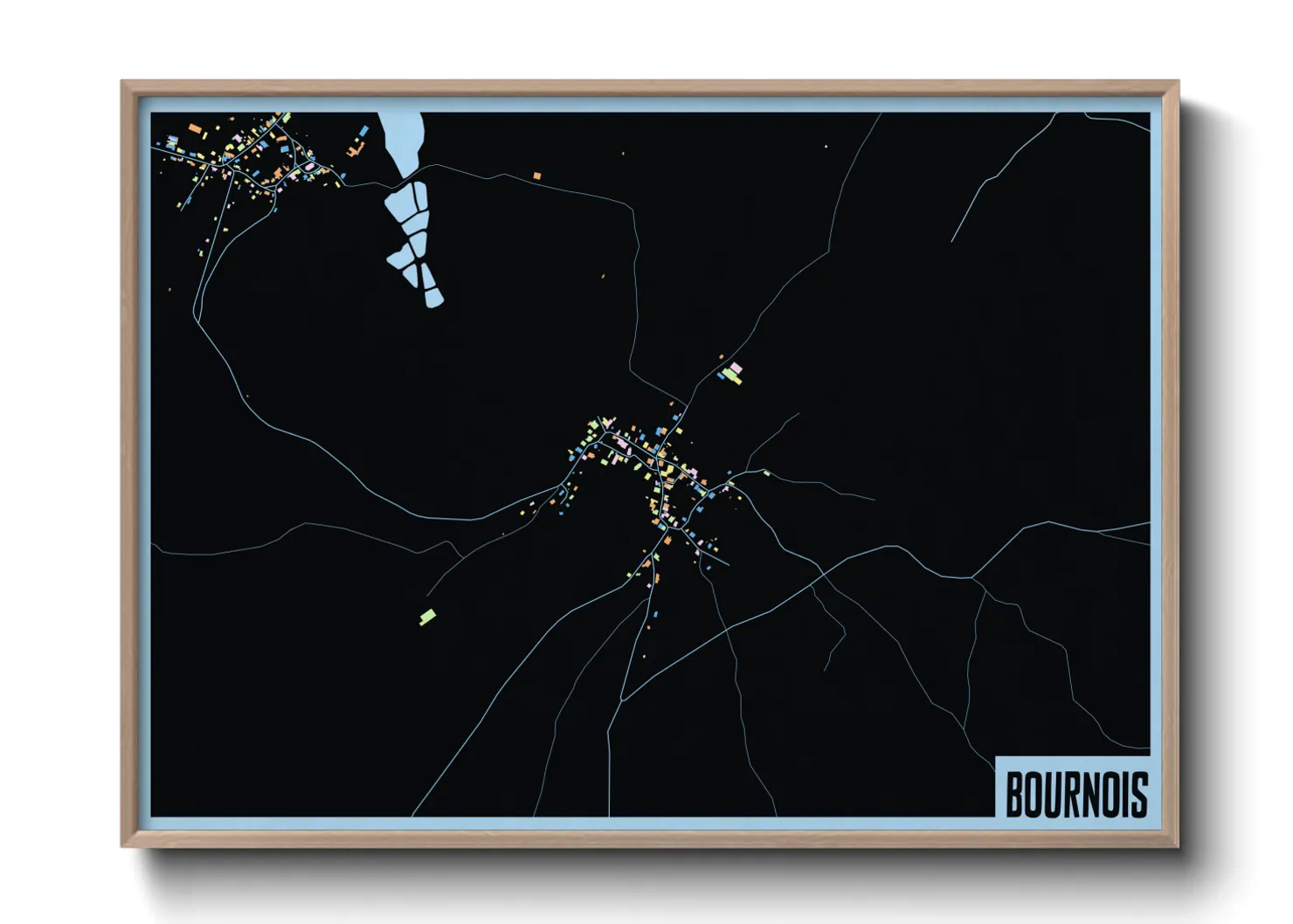 Une affiche de carte sur Bournois