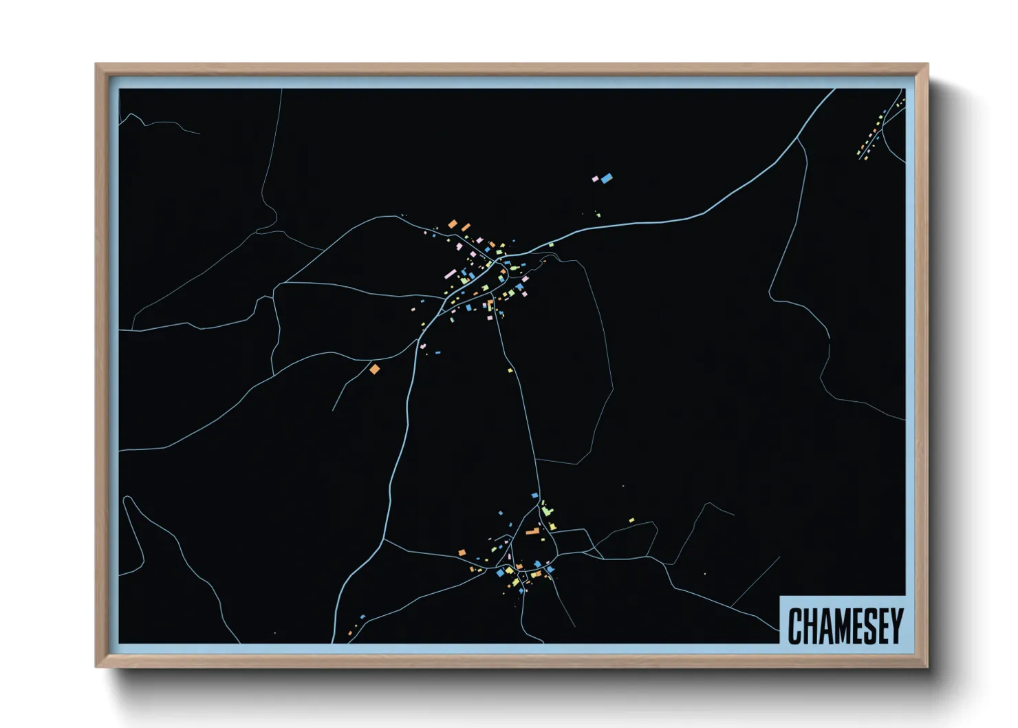 Une affiche de carte sur Chamesey