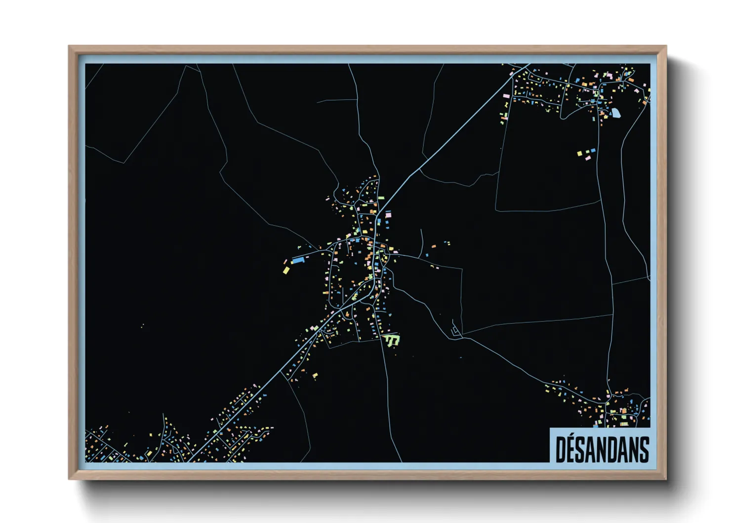 Une affiche de carte sur Désandans