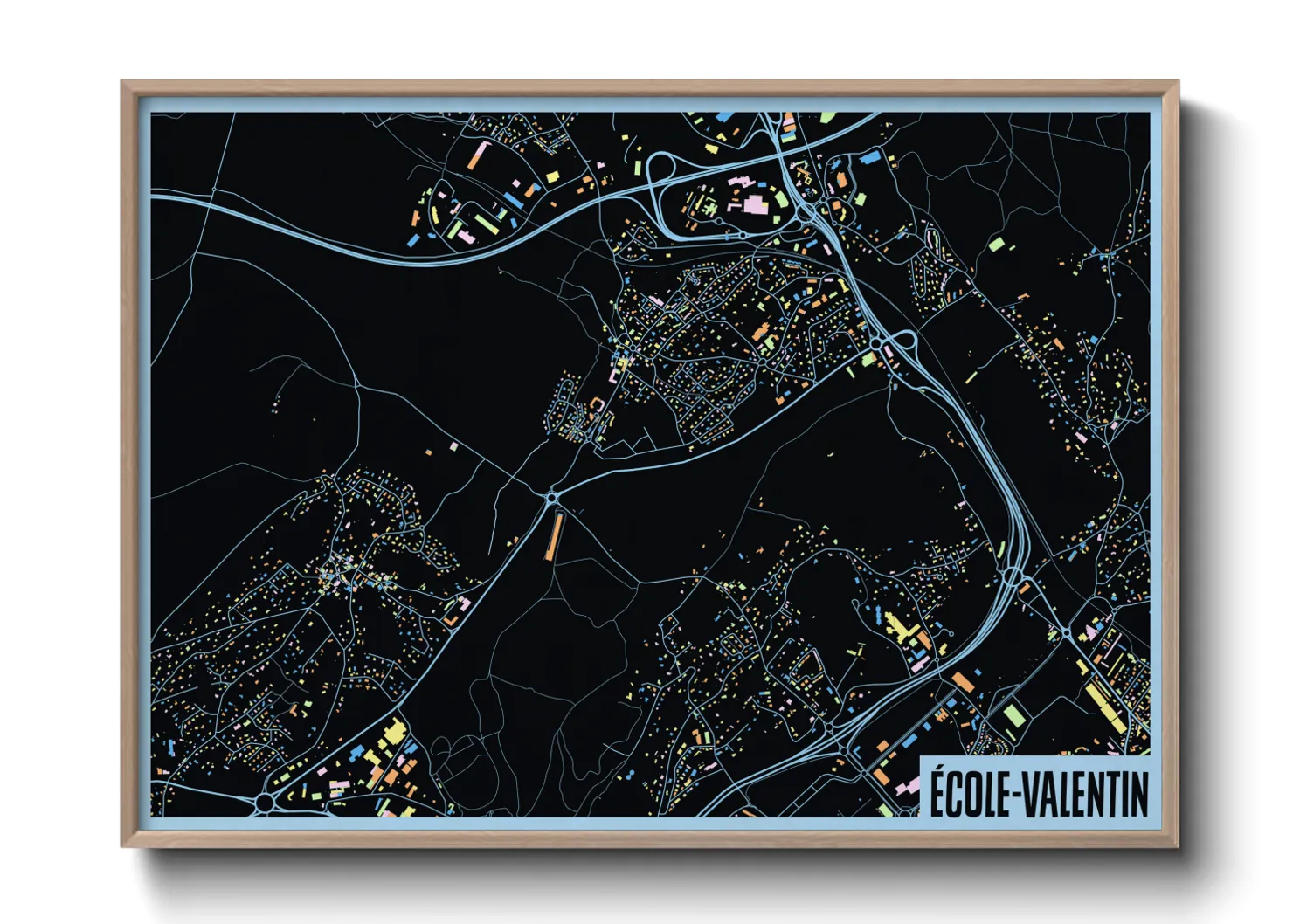 Une affiche de carte sur École-Valentin